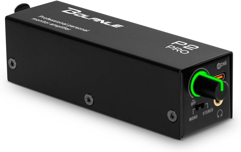 Bolanle P2 USB C Portable in Ear Monitor Amplifier, Headphone Amp with XLR and TRS Input 3.5mm Output, Headphone Amplifier with Stereo/Mono Switch for Keyboardists, Drummers, Guitar (Single Channel-Black) - Image 1